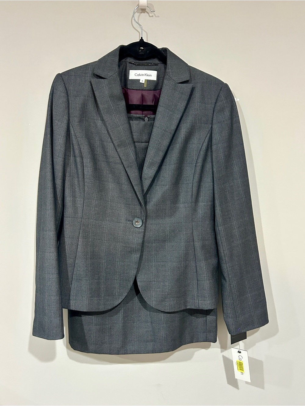 Calvin Klein Gray Plaid Women's Blazer